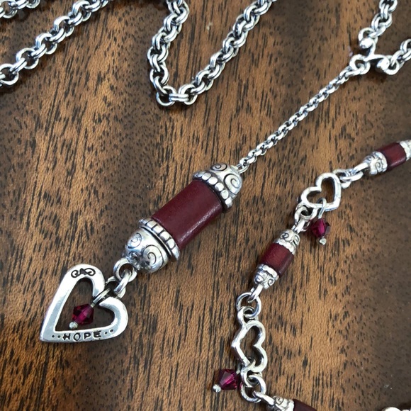 Vintage Brighton Heart Song Red Hope Necklace & bracelet - Picture 3 of 15